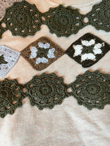 Current Air women’s crochet patch open cardigan XS