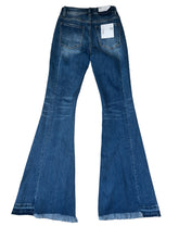 Vervet women’s hi rise Bella flare contrast panel jeans 24 NEW