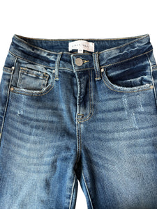 Risen women’s medium wash Bella mid rise straight leg jeans 24/0
