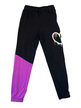 Pixie Lane girls color block jogger sweatpants with airbrush heart 7