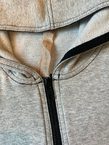 Bailey 44 women’s faux leather sleeve zip hoodie S