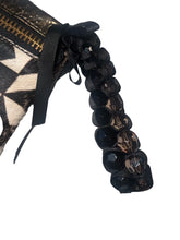 Rafe New York Celia genuine calf hair wristlet with beaded strap