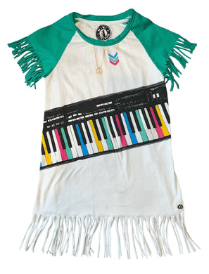 Mini Shatsu girls piano graphic fringe dress 6