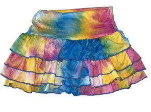 Random Hearts girls tie dye ruffle mini skirt 5