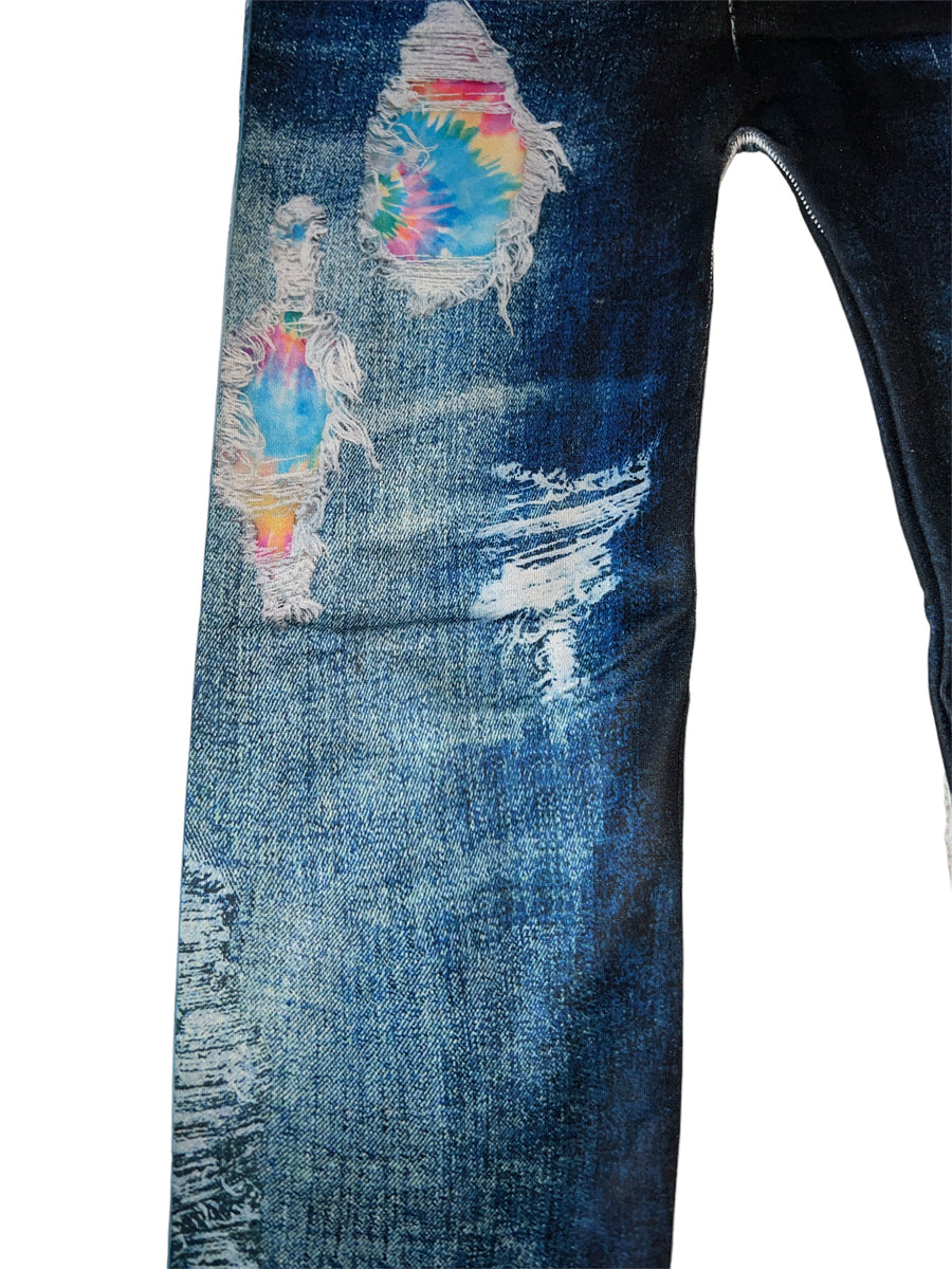 Malibu Sugar Little Girl's Denim Jean Printed Leggings w/ Tie Dye Patc – a  Spirit Animal