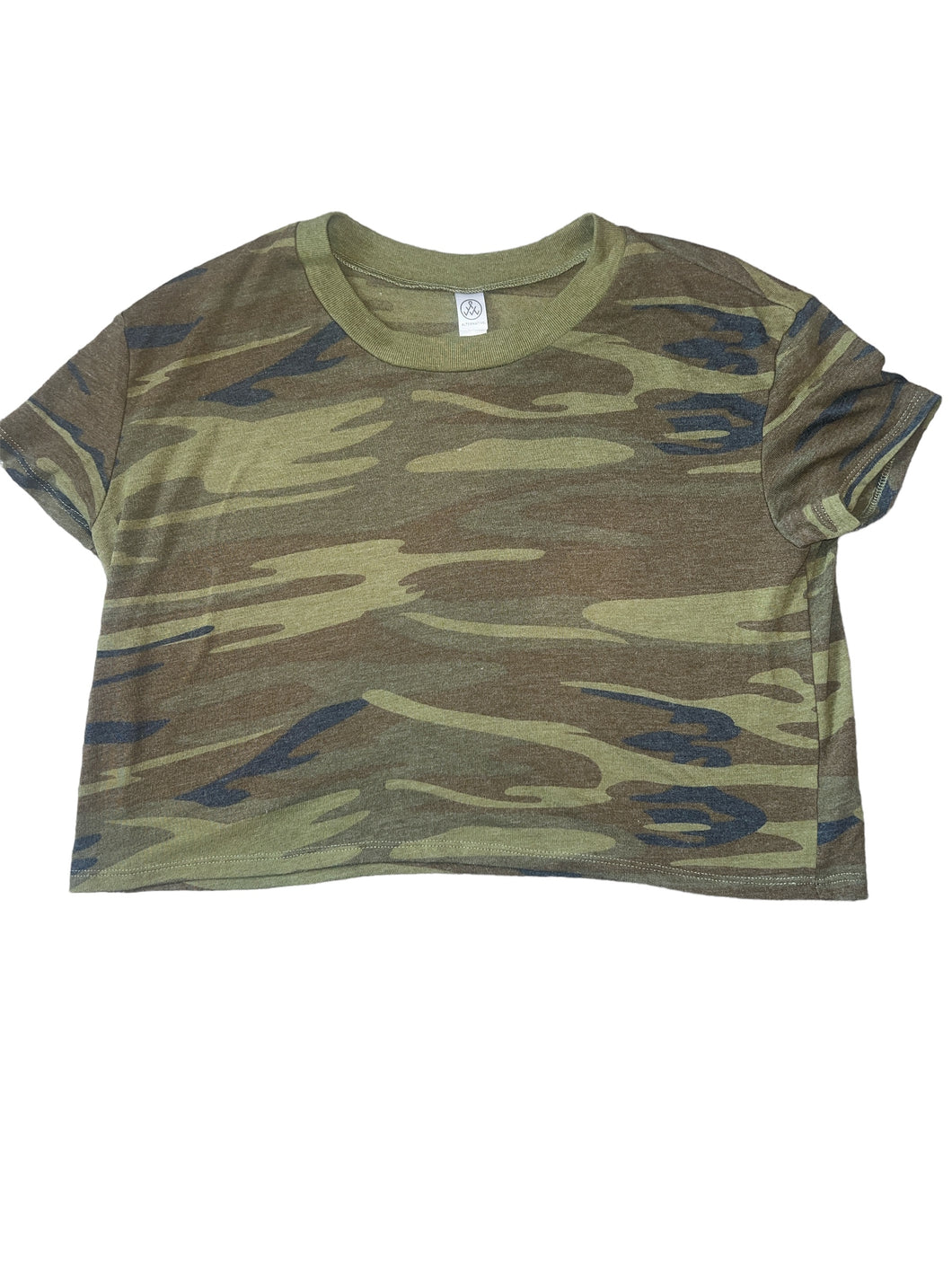 Alternative Apparel women’s cropped camouflage tee SMALL