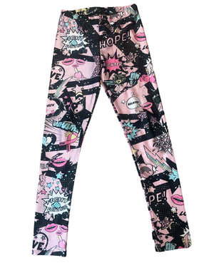Pixie Lane girls limited edition Pixie Goes Pink for breast cancer leggings 8