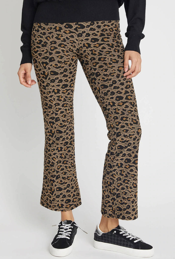 Z Supply women's Nova Jacquard leopard flare pants XS NEW