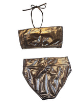 Les Tout Petits 2pc girls bronze bandeau bikini set 12 NWOT