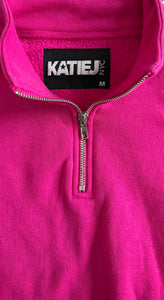 Katie J NYC tween girls Dylan three quarter zip cropped sweatshirt M(10)