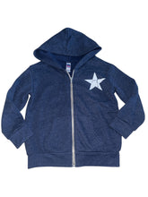Royal Apparel unisex kids triblend zip hoodie with distressed star L(6)