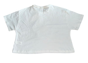 Zara girls embroidered flower cropped boxy tee 11-12 NEW