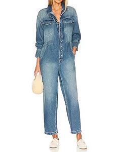 Free People We The Free Townes denim jumpsuit in High Noon XS