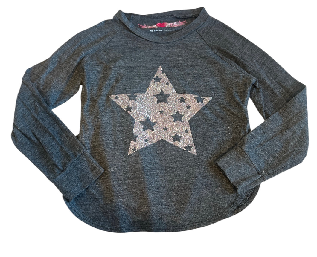 So Nikki girls glitter star top S(4)