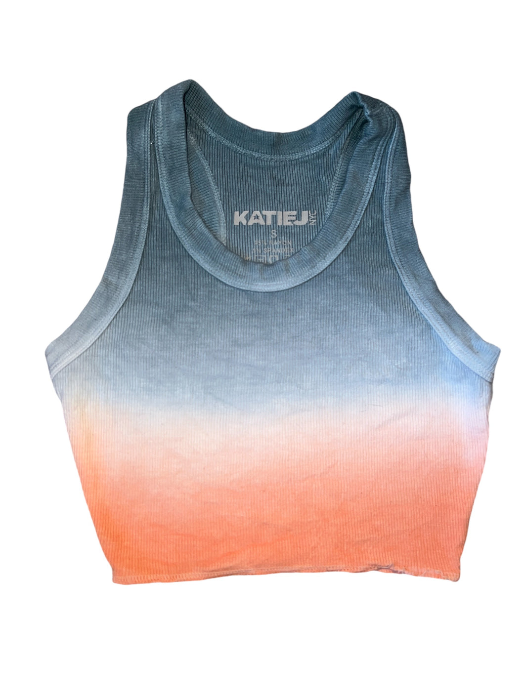 Katie J NYC Livi tween girls ribbed ombre cropped racerback tank S(7-8)