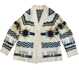 Sfizio Studio women’s sweater cardigan with ethnic motifs M