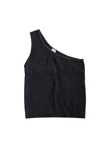 Malibu Sugar juniors ribbed one shoulder tank top ONE SIZE