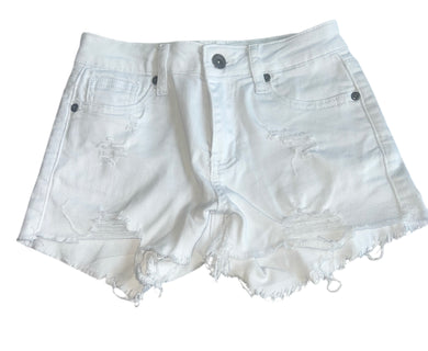 Contraband girls ripped cutoff white jean shorts 12