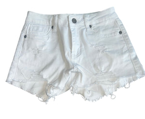 Contraband girls ripped cutoff white jean shorts 12