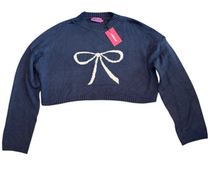 Edikted juniors cropped bow sweater XS/S NEW