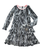 Pixie Lane girls long sleeve reptile print ruffle skater dress 9-10 NEW
