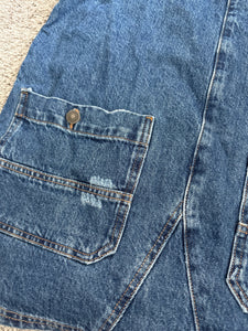 Free People women’s denim overall smock dress XS NEW