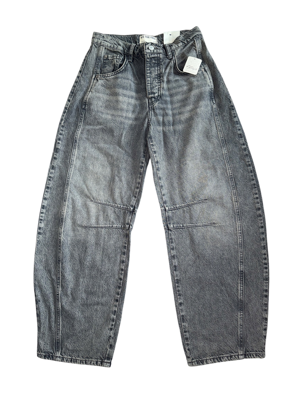 We The Free by Free People women’s Good Luck mid-rise barrel jeans 24 NEW