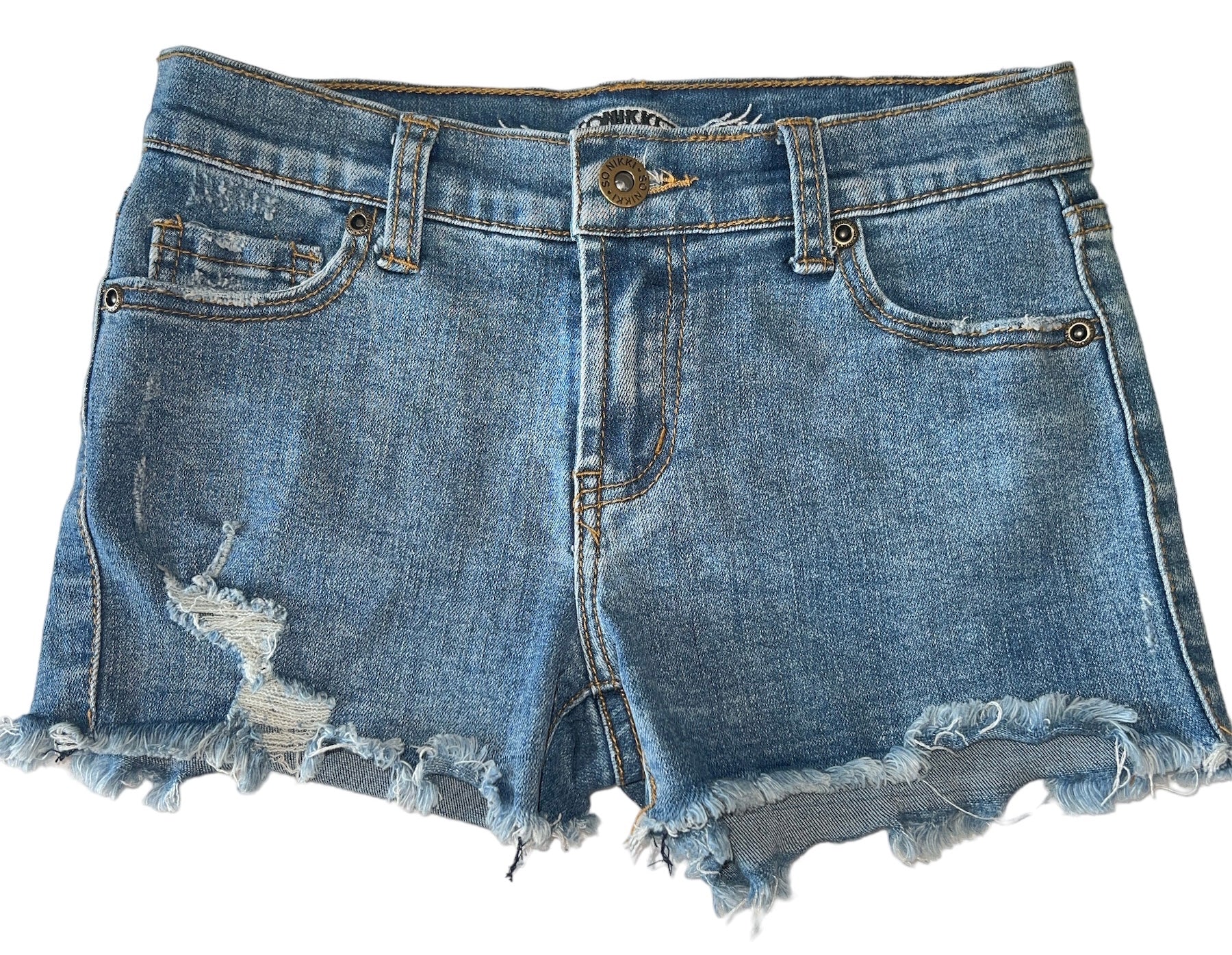 Girls Bike Short Jeans - Ripped Medium Wash – Tilden Co. LLC