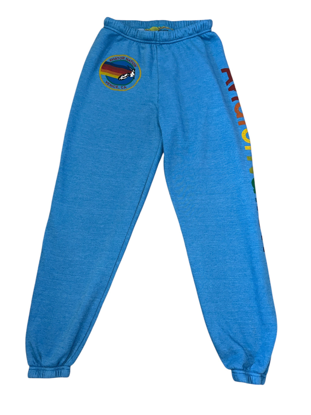 Aviator Nation unisex neon blue logo sweatpants L