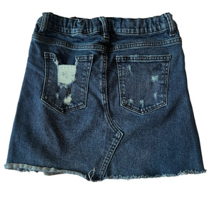 DL1961 girls distressed denim Jenny mini jean skirt 14