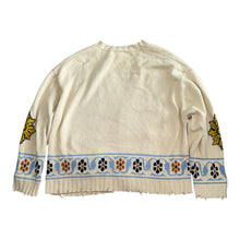 Profound women’s oversized floral horses distressed cardigan sweater XS