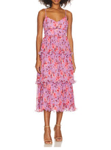 Likely women’s Adriana floral ruffle midi dress 14