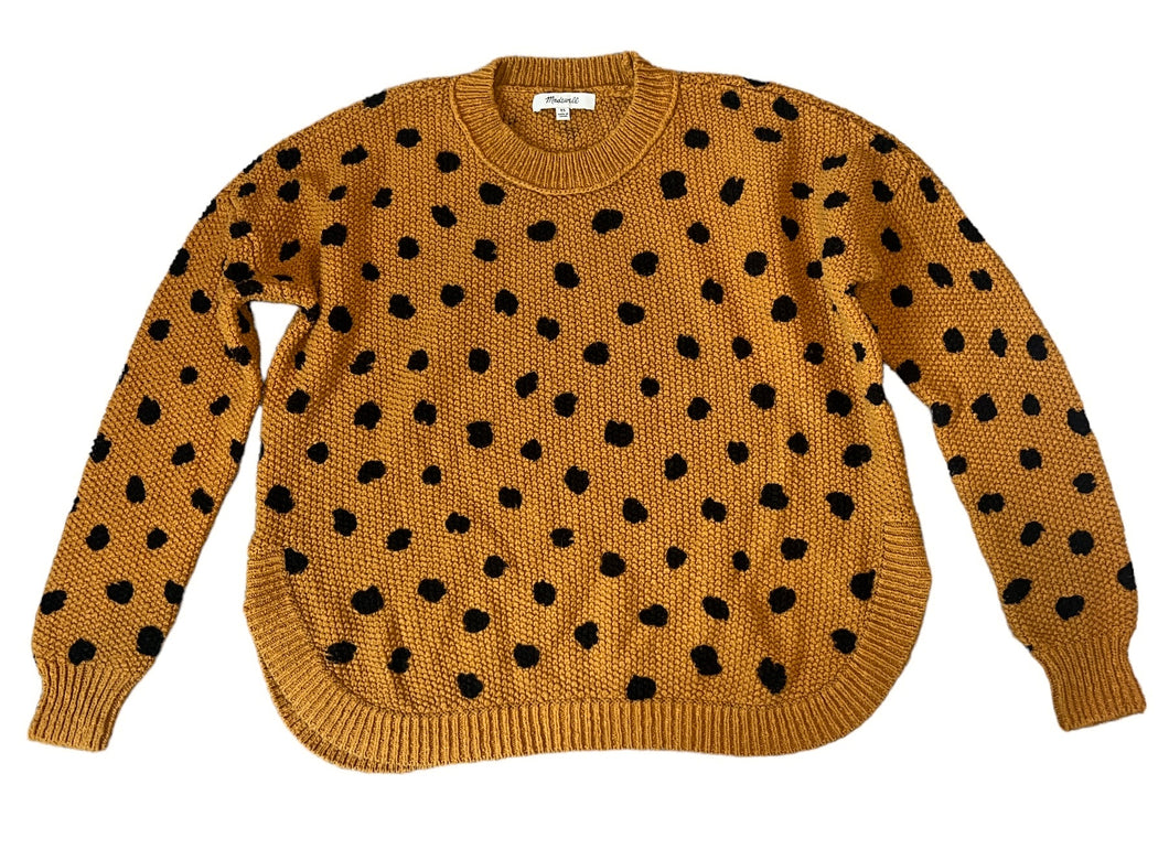 Madewell women’s painted spots cropped sweater XS
