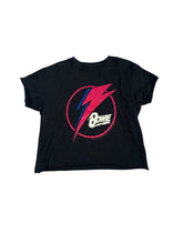 Retrobrand girls David Bowie graphic cropped tee L