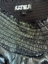 Katie J NYC tween girls metallic Allison tiered skirt L(12)