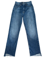 Mother women’s High Waisted Rider Ankle Step Fray jeans in Loafers and Lassos 25