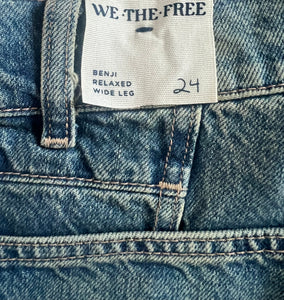 We The Free by Free People women’s Benji wide leg jeans 24 NEW