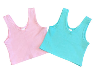 Suzette Collection girls 2pack cropped tanks L(12-14)