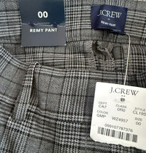 J Crew women’s Remy wide leg plaid pants 00 NEW