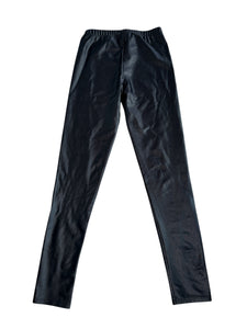 Pixie Lane girls hi shine black leggings 9-10