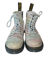 Dr Marten girls Air Wair iridescent Pascal suede combat boots 1