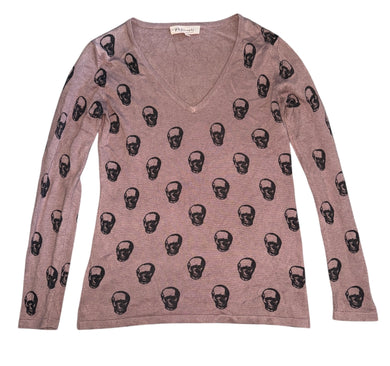 Philosophy women’s v-neck skull sweater S