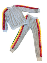 Lola & The Boys girls 2pc hacci knit rainbow sequin set 10