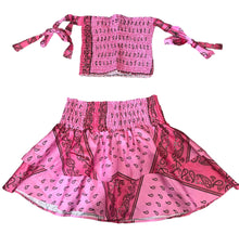 Theme girls 2pc smocked crop top & skirt set L(14)