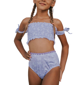 Piccoli Principi girls 2pc butterfly smocked bikini 7-8 yrs NEW