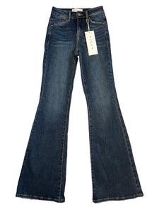 Risen Los Angeles women’s mid rise clean dark wash flare jeans 0/24 NEW