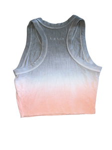 Katie J NYC Livi tween girls ribbed ombre cropped racerback tank L(12)