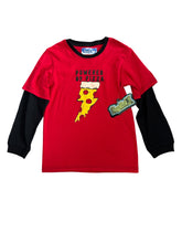 Kapital K boys Powered By Pizza layered long sleeve tee 7 NEW