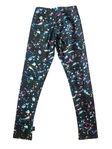 Pixie Lane girls splatter pattern high shine leggings 5