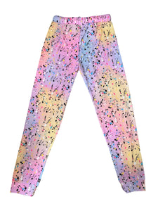 Pixie Lane girls waffle knit splatter jogger pants 11-12